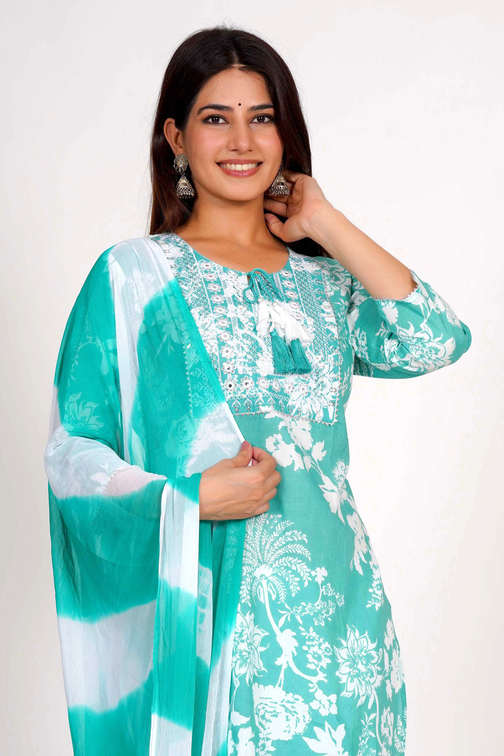 Mint Breeze Dupatta Set
