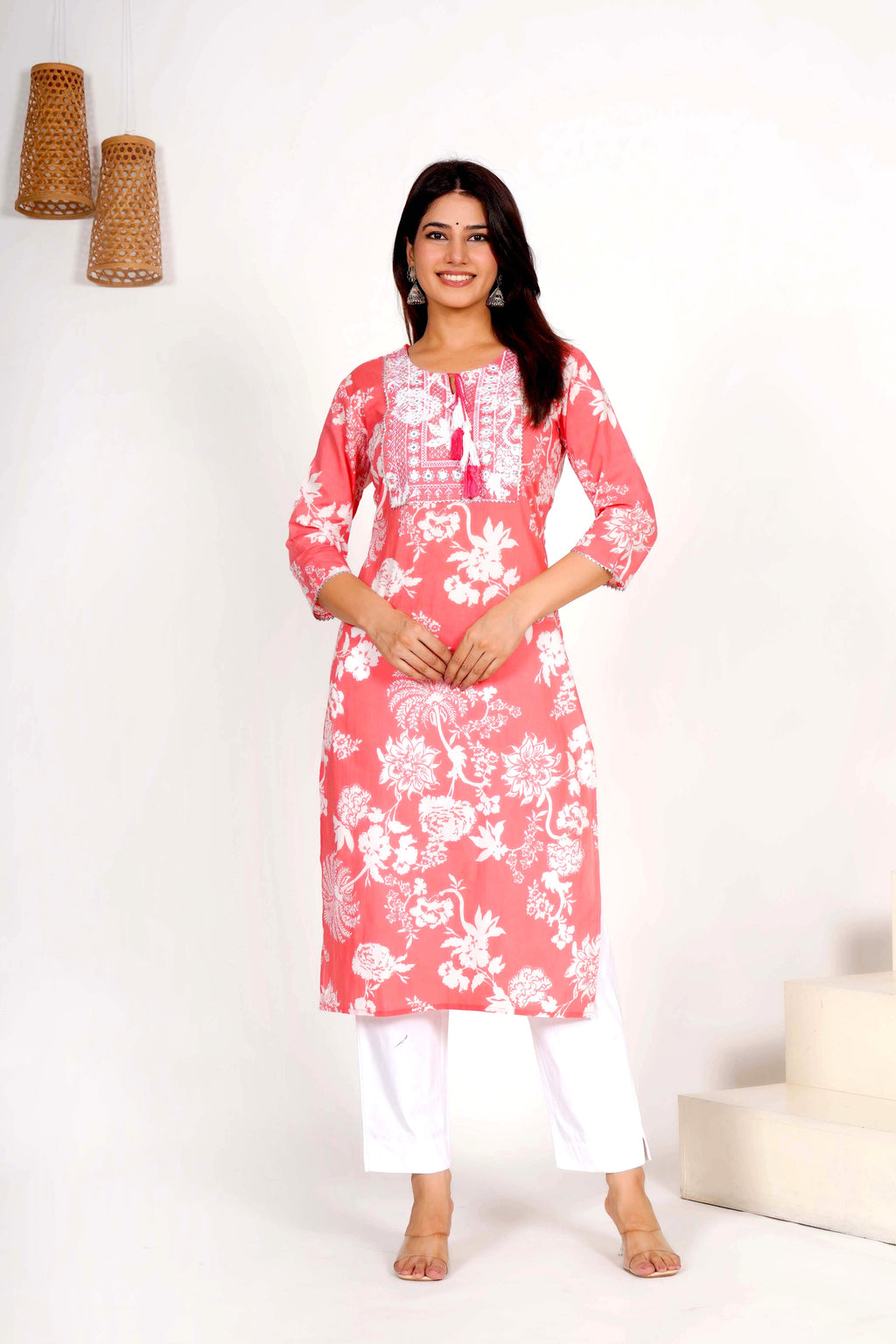Flamingo Floral Dupatta Set