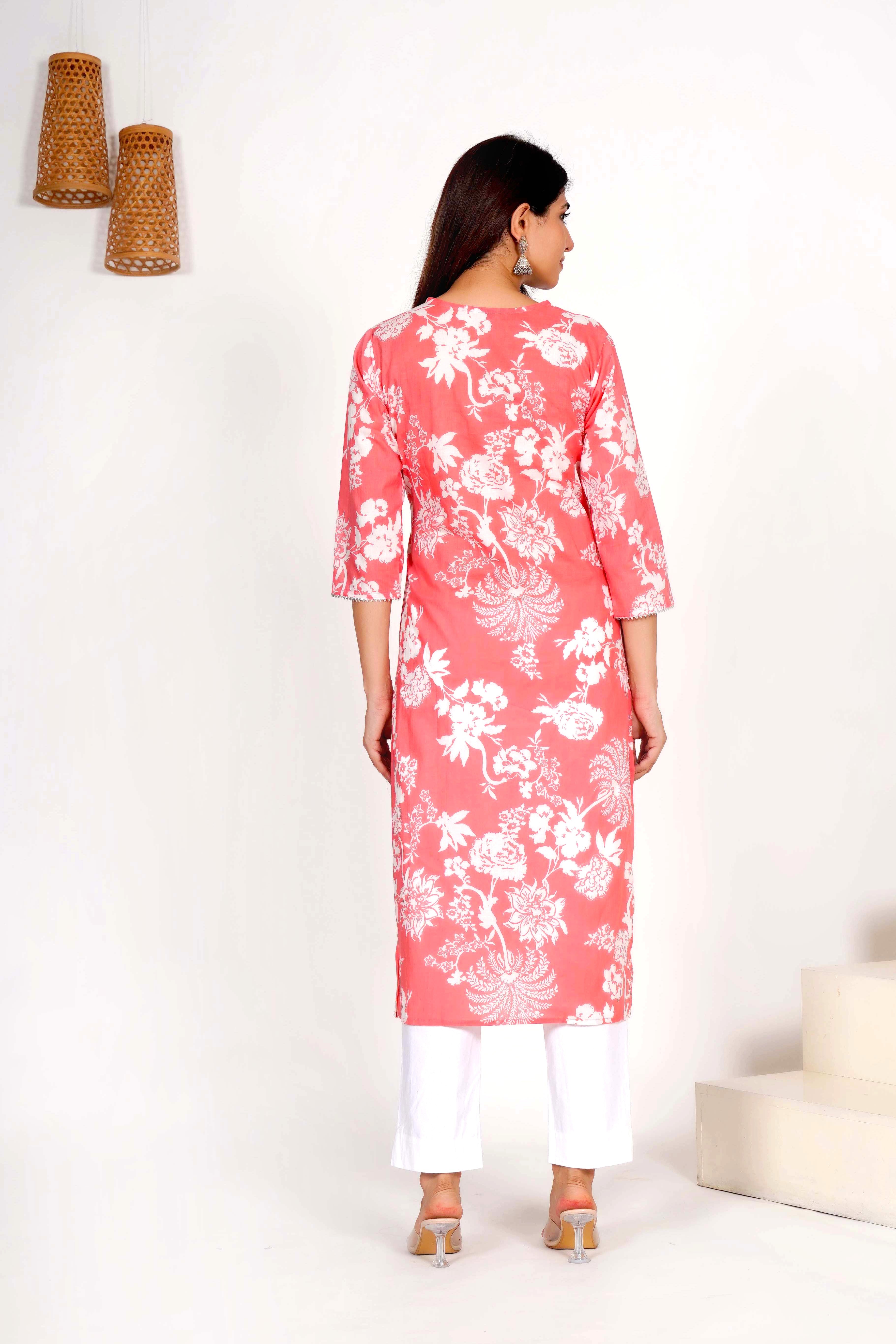Flamingo Floral Dupatta Set