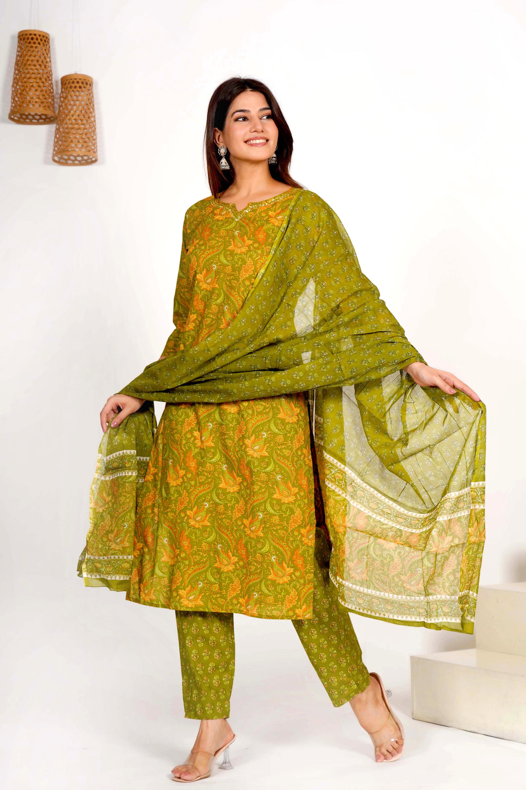 Olive Grove Dupatta Set