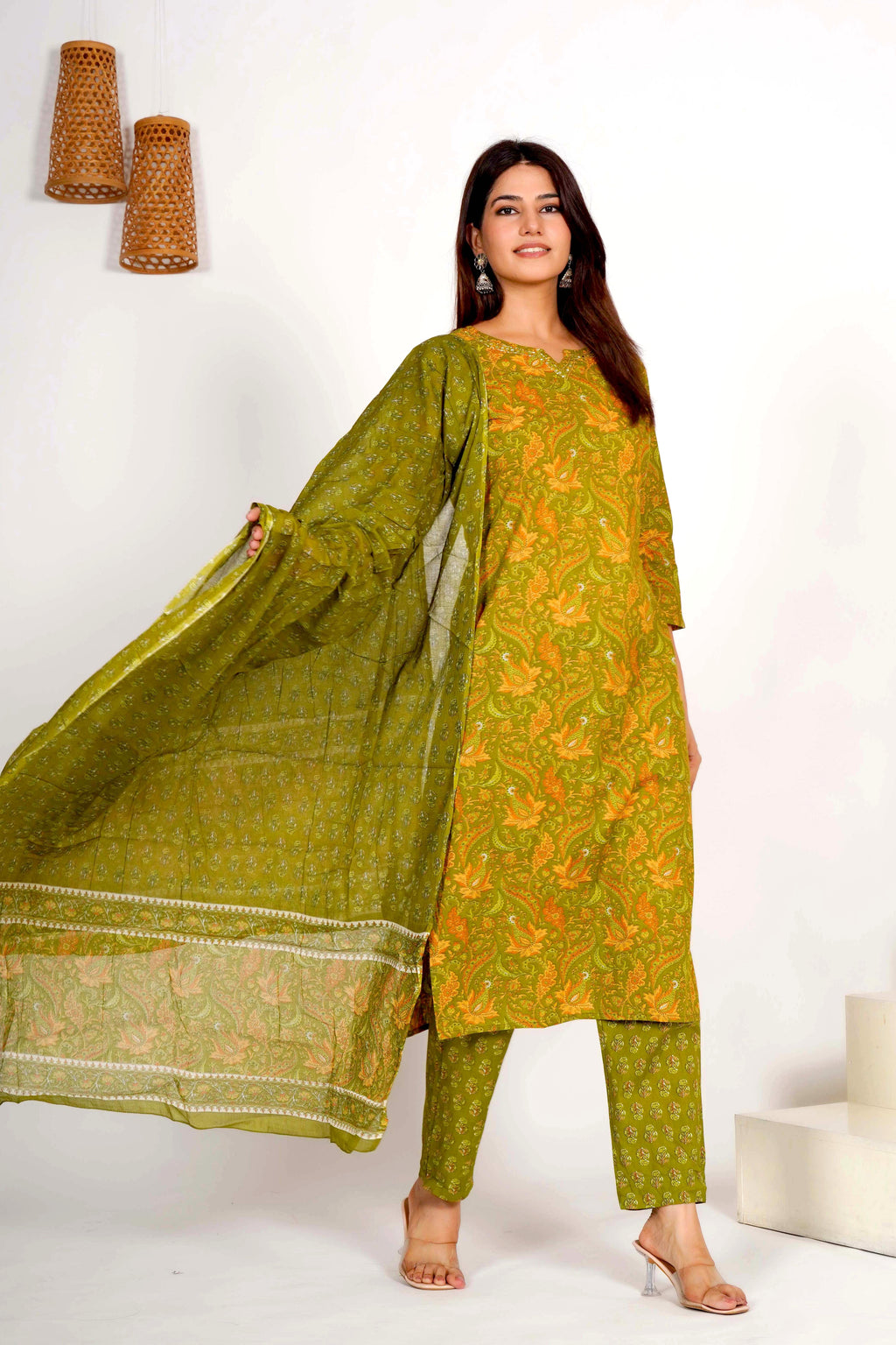 Olive Grove Dupatta Set