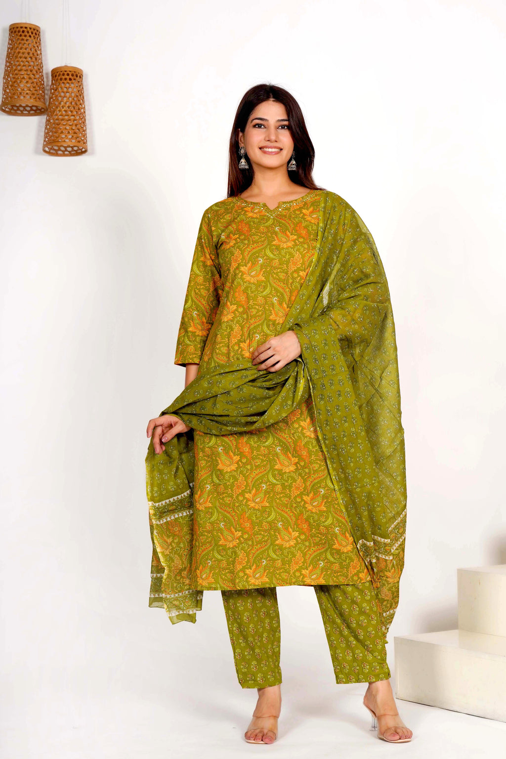 Olive Grove Dupatta Set