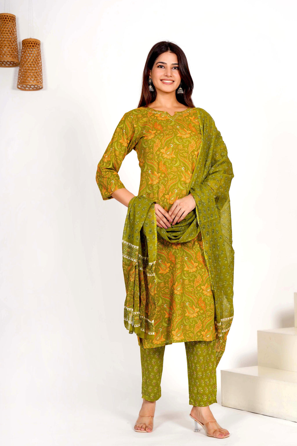 Olive Grove Dupatta Set