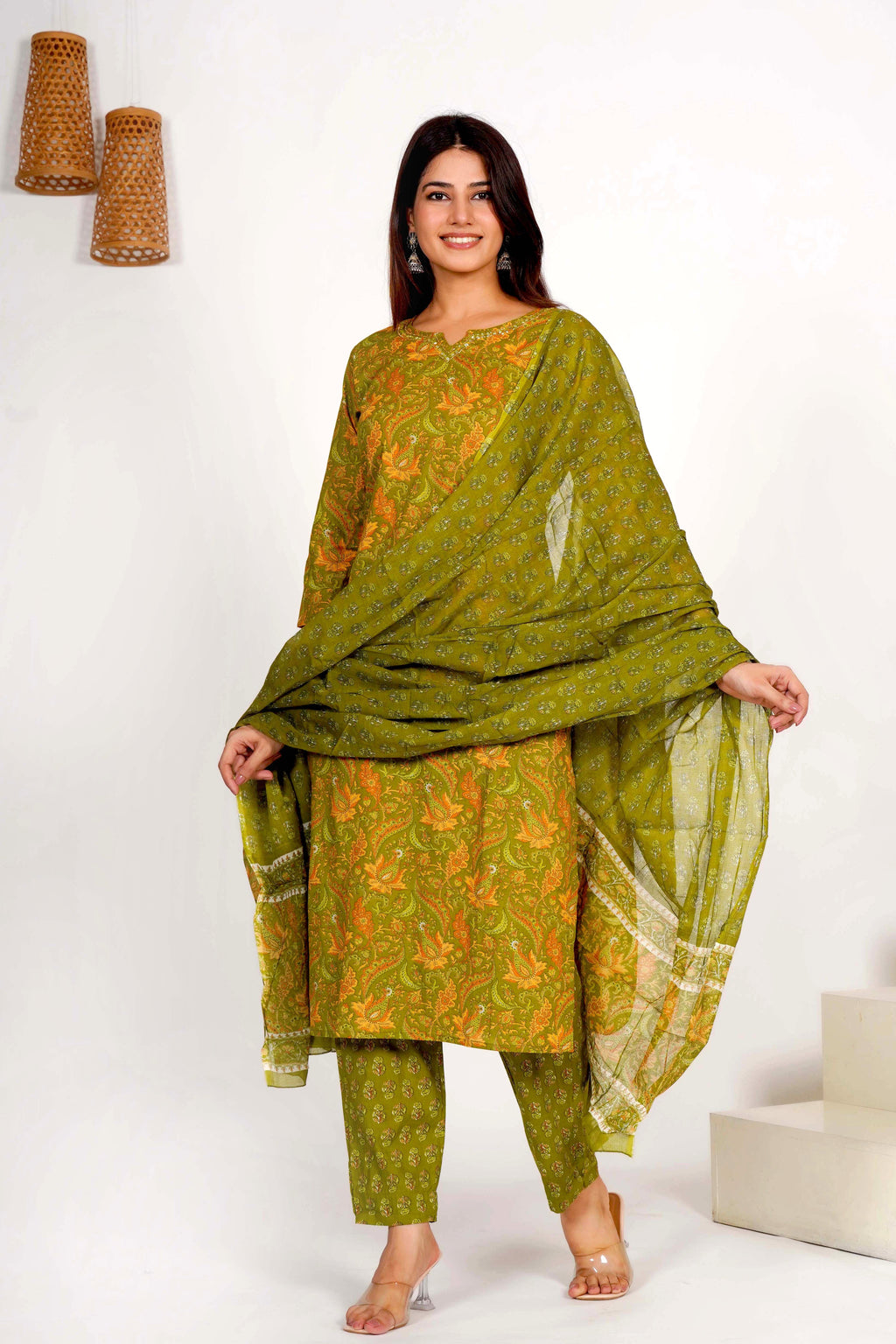 Olive Grove Dupatta Set