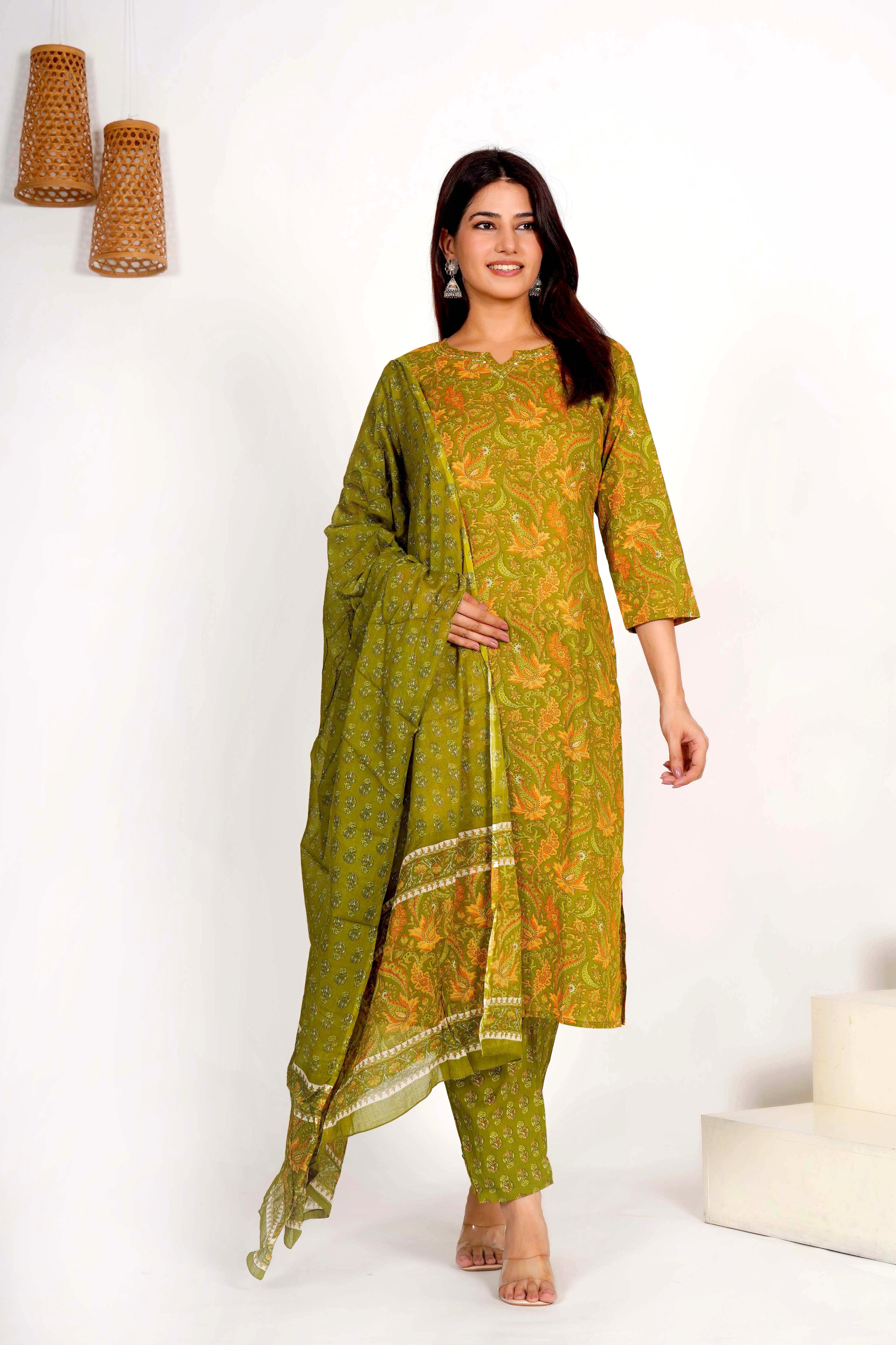 Olive Grove Dupatta Set