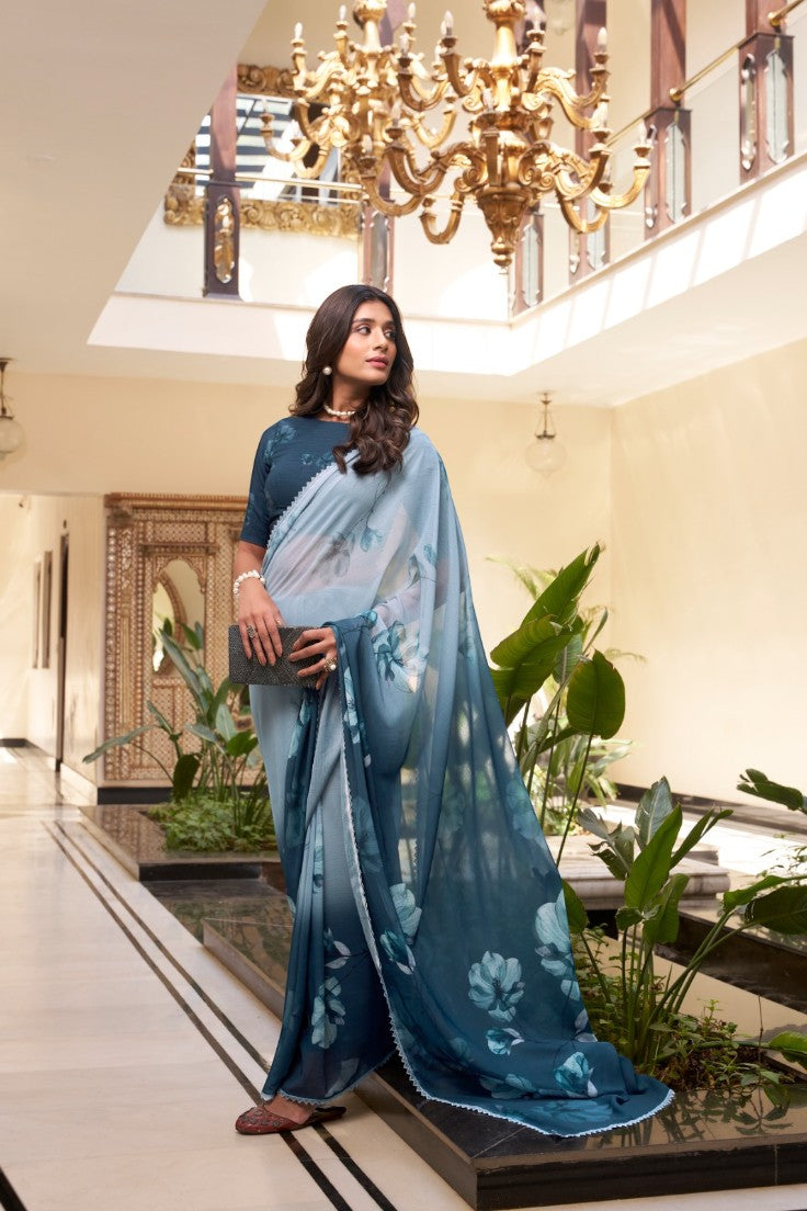 Azure Mist Saree