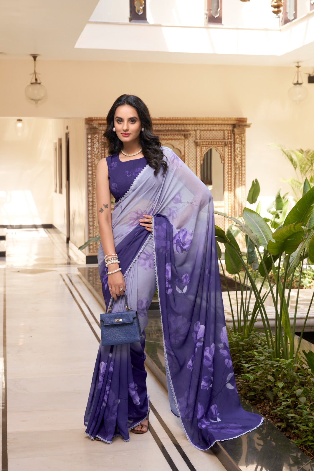 The Lavender Empress Saree