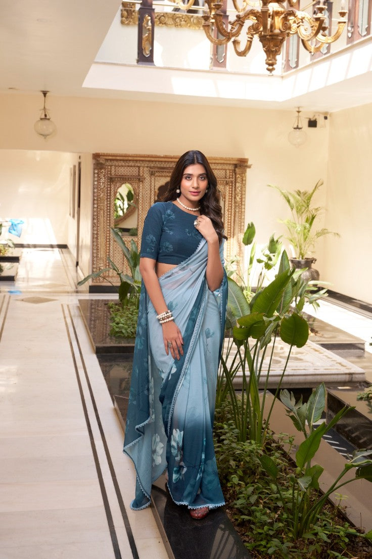 Azure Mist Saree