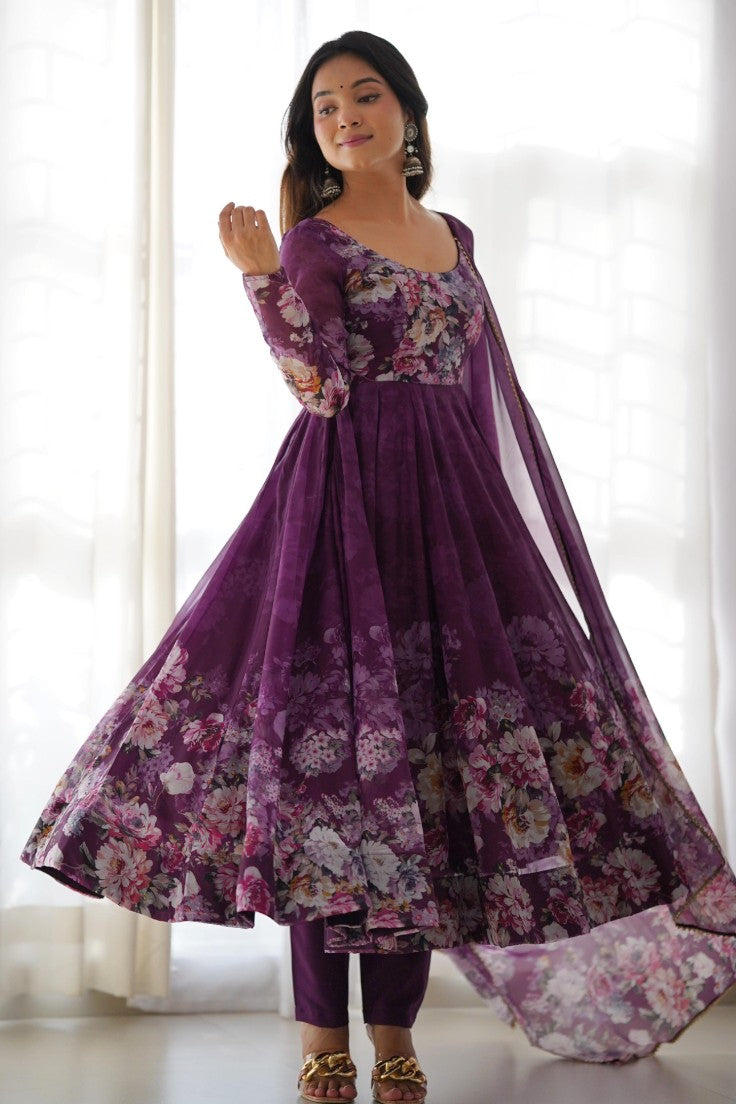 Sapphire Gardenia Anarkali Set