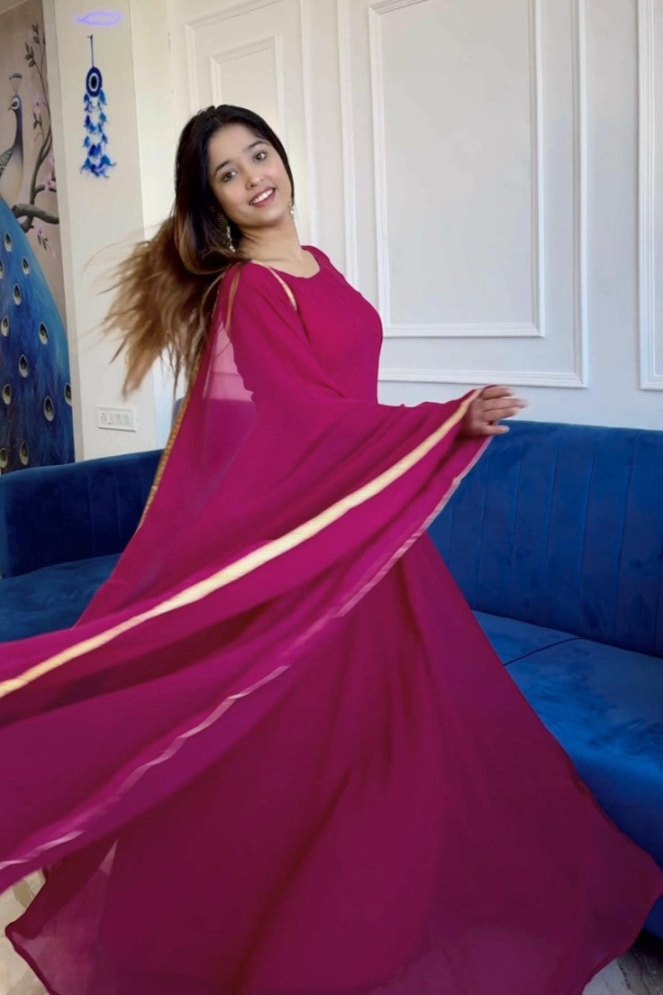 Magenta Muse Anarkali Set