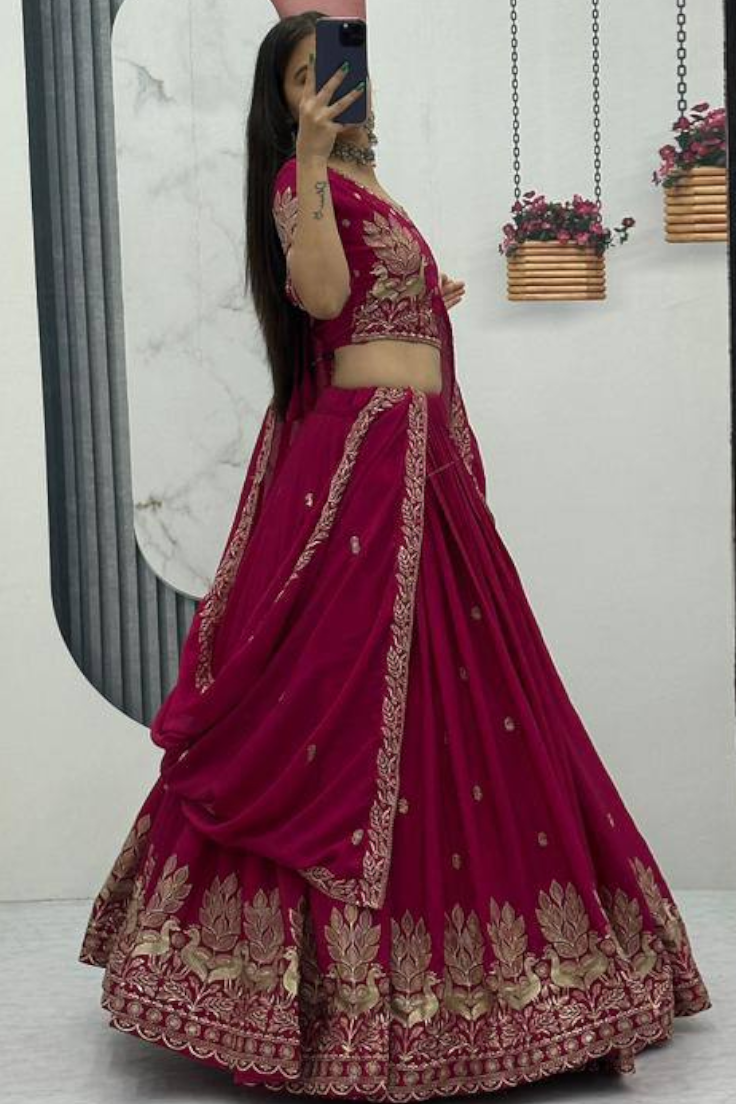 The Magenta Muse Paneled Lehenga Choli