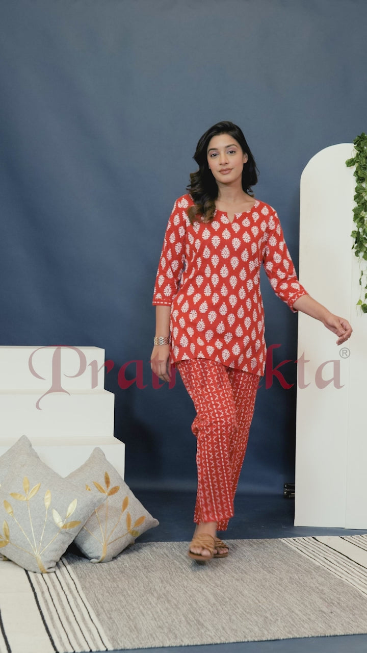 Crimson Comfort Pajama Set