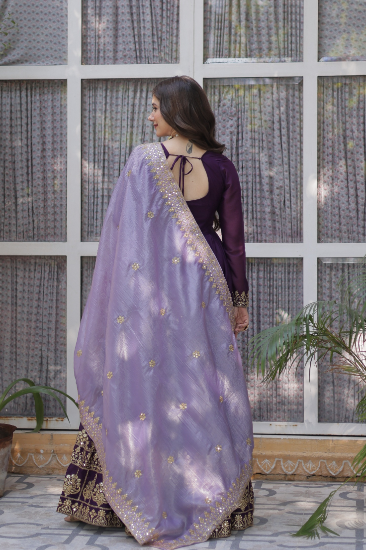 Majestic Grape Anarkali